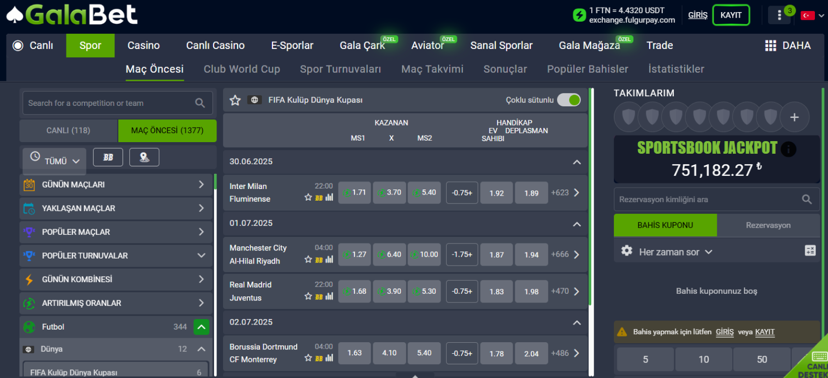Galabet bets