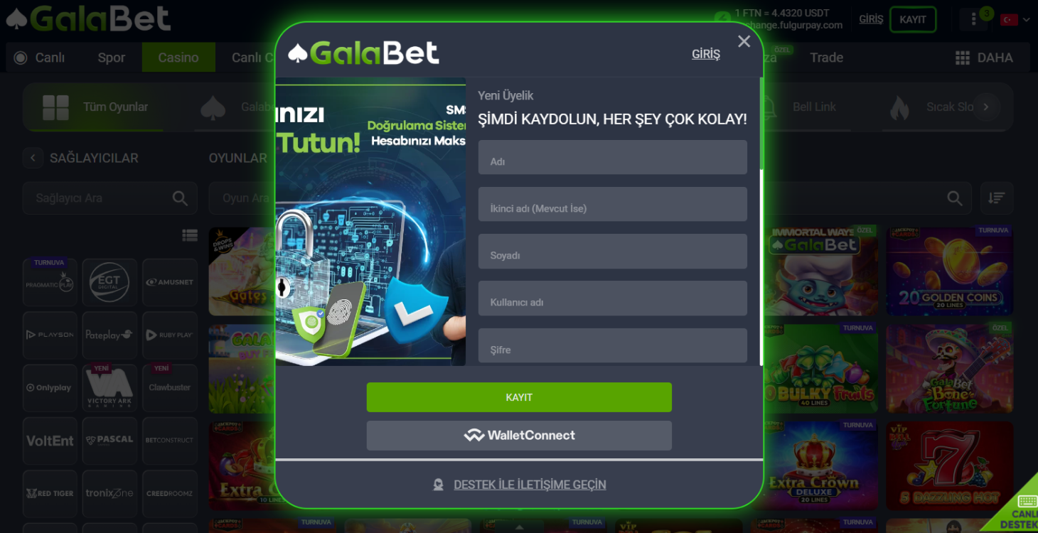 Galabet sign up